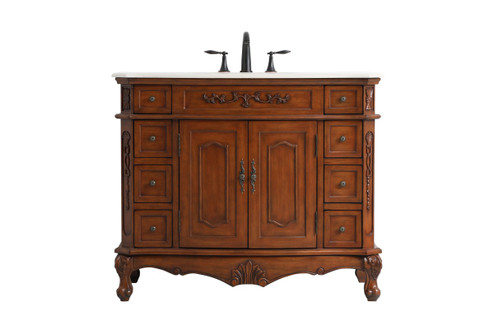 Danville Single Bathroom Vanity in Teak (173|VF10142TKVW)