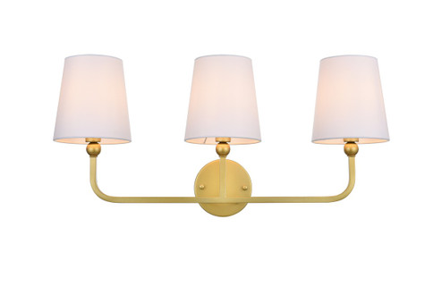 Colson Three Light Bath Sconce in Brass and Clear (173|LD7322W26BRA)