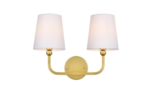 Colson Two Light Bath Sconce in Brass and Clear (173|LD7322W16BRA)