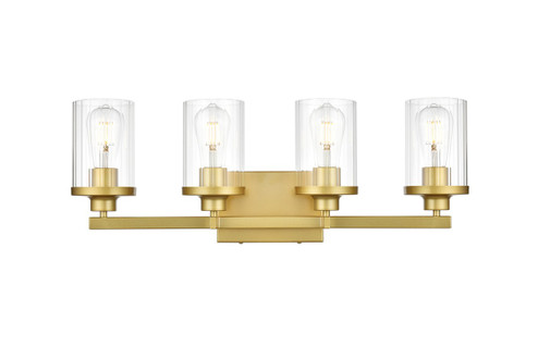 Saanvi Four Light Bath Sconce in Brass and Clear (173|LD7316W25BRA)