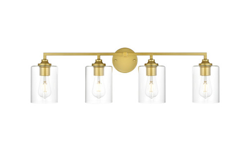 Mayson Four Light Bath Sconce in Brass and Clear (173|LD7315W33BRA)