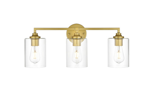 Mayson Three Light Bath Sconce in Brass and Clear (173|LD7315W23BRA)