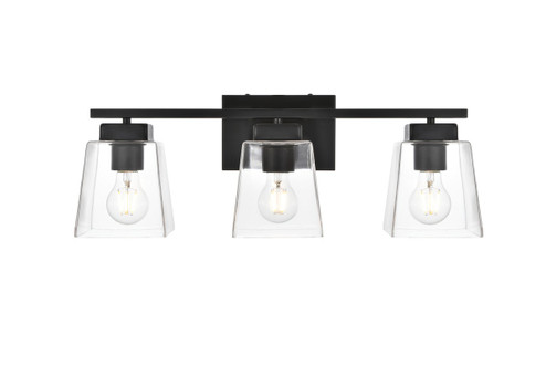 Merrick Three Light Bath Sconce in Black and Clear (173|LD7312W23BLK)
