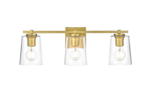Kacey Three Light Bath Sconce in Brass and Clear (173|LD7310W23BRA)