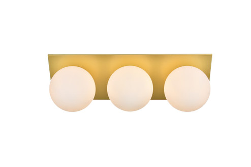 Jillian Three Light Bath Sconce in Brass and frosted white (173|LD7304W22BRA)