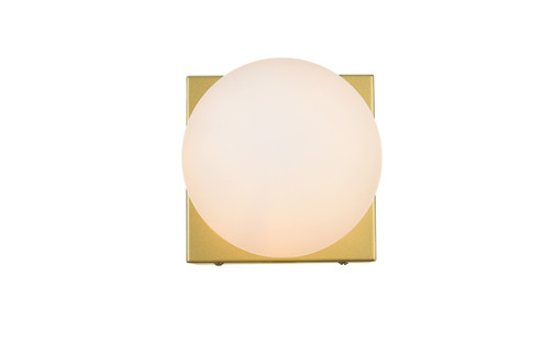 Jaylin One Light Bath Sconce in Brass and frosted white (173|LD7303W6BRA)