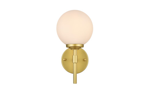 Ansley One Light Bath Sconce in Brass and frosted white (173|LD7301W6BRA)