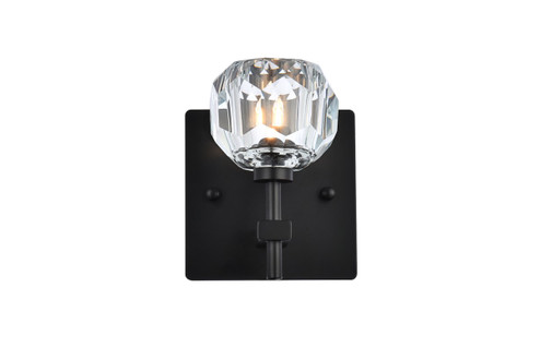 Graham One Light Wall Sconce in Black and Clear (173|3509W6BK)