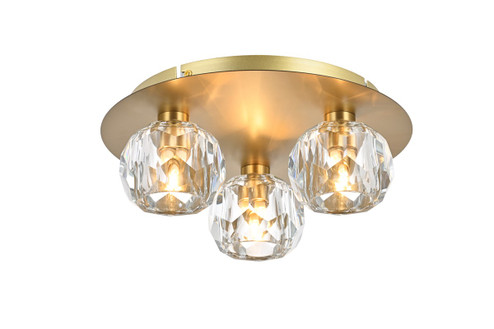 Graham Three Light Flush Mount in Gold and Clear (173|3509F12G)