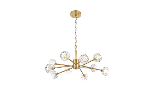 Graham Ten Light Pendant in Gold and Clear (173|3509D29G)