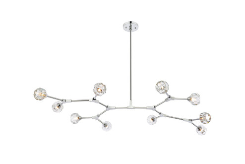 Zayne Ten Light Pendant in Chrome and Clear (173|3508D56C)