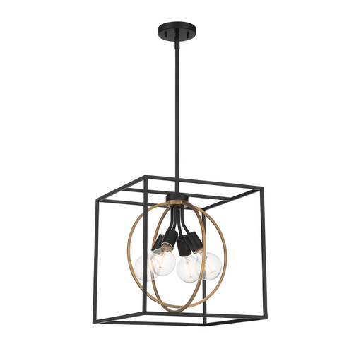 Kew Gardens Four Light Pendant in Matte Black (43|D276M15PMB)