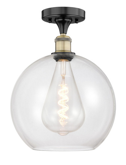 Edison One Light Semi-Flush Mount in Black Antique Brass (405|6161FBABG12212)