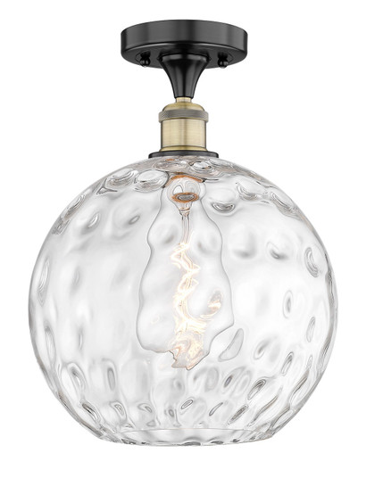 Edison One Light Semi-Flush Mount in Black Antique Brass (405|6161FBABG121512)