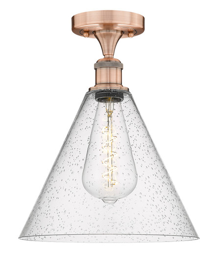 Edison One Light Semi-Flush Mount in Antique Copper (405|6161FACGBC124)