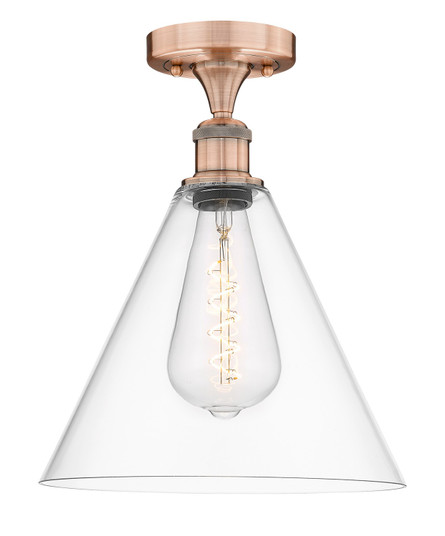 Edison One Light Semi-Flush Mount in Antique Copper (405|6161FACGBC122)