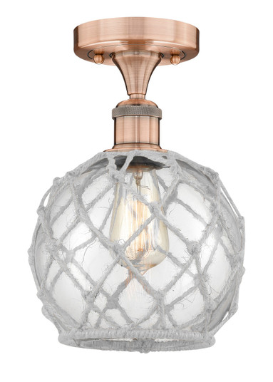 Edison One Light Semi-Flush Mount in Antique Copper (405|6161FACG1228RW)
