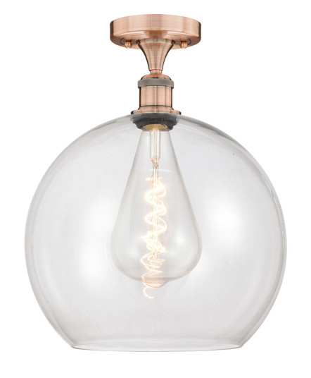 Edison One Light Semi-Flush Mount in Antique Copper (405|6161FACG12214)