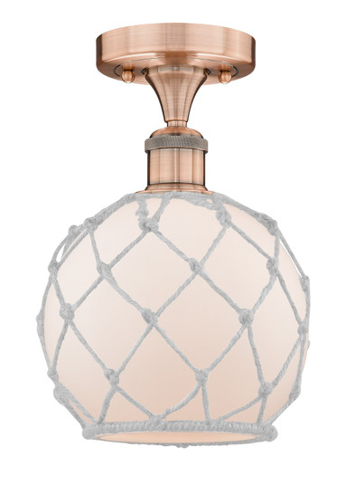 Edison One Light Semi-Flush Mount in Antique Copper (405|6161FACG1218RW)
