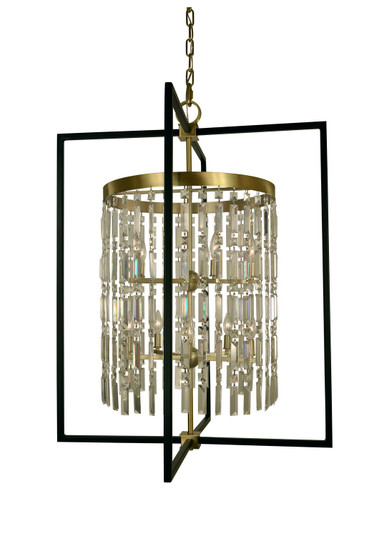Hannah Ten Light Foyer Chandelier in Brushed Brass with Matte Black (8|5338BRMBLACK)
