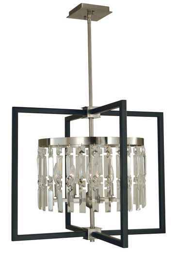 Hannah Five Light Chandelier in Brushed Brass with Matte Black (8|5335BRMBLACK)