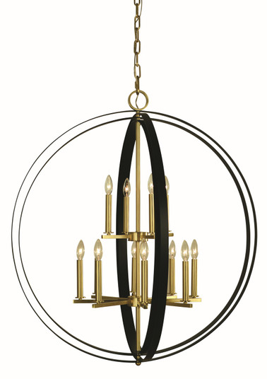 Constellation 12 Light Pendant in Brushed Brass with Matte Black (8|4658BRMBLACK)