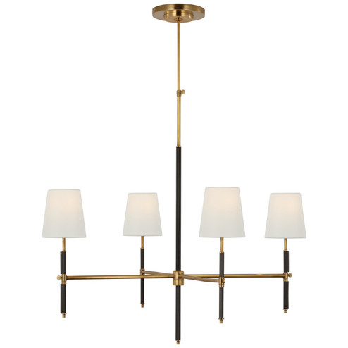 Bryant Wrapped LED Chandelier in Hand-Rubbed Antique Brass and Chocolate Leather (268|TOB5582HABCHCL)