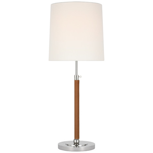 Bryant Wrapped LED Table Lamp in Polished Nickel and Natural Leather (268|TOB3581PNNATL)