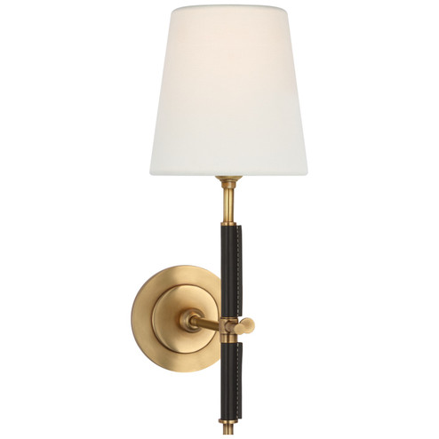 Bryant Wrapped LED Wall Sconce in Hand-Rubbed Antique Brass and Chocolate Leather (268|TOB2580HABCHCL)