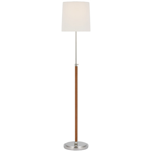 Bryant Wrapped LED Floor Lamp in Polished Nickel and Natural Leather (268|TOB1580PNNATL)