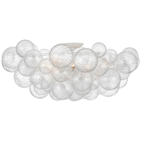 Talia LED Flush Mount in Plaster White and Clear Swirled Glass (268|JN4114PWCG)