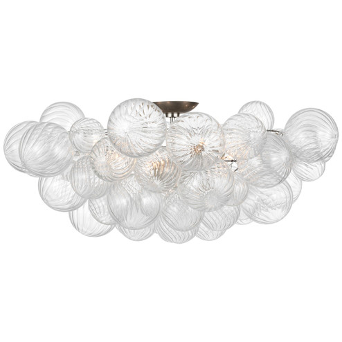 Talia LED Flush Mount in Burnished Silver Leaf and Clear Swirled Glass (268|JN4114BSLCG)