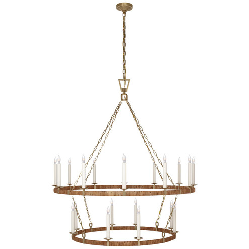 Darlana Wrapped LED Chandelier in Antique-Burnished Brass and Natural Rattan (268|CHC5882ABNRT)