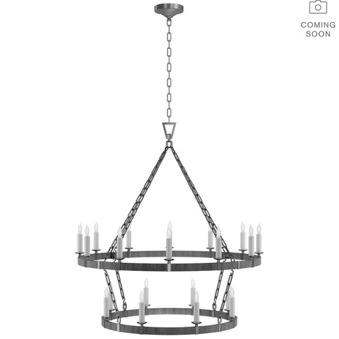 Darlana Wrapped LED Chandelier in Aged Iron and Natural Rattan (268|CHC5880AINRT)