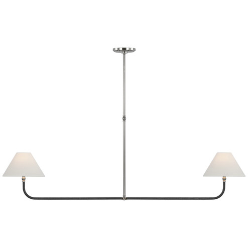 Basden LED Linear Chandelier in Polished Nickel and Black Rattan (268|CHC5087PNBRTL)