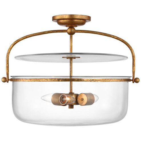 Lorford Three Light Semi-Flush Mount in Gilded Iron (268|CHC4270GICG)
