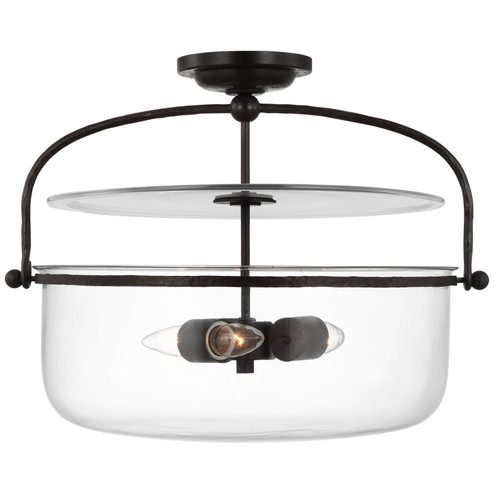 Lorford Three Light Semi-Flush Mount in Aged Iron (268|CHC4270AICG)
