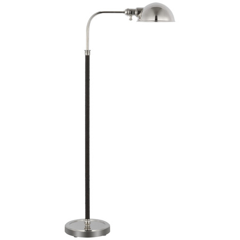 Basden LED Floor Lamp in Polished Nickel and Black Rattan (268|CHA9080PNBRT)