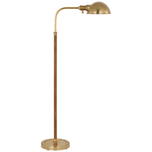 Basden LED Floor Lamp in Antique-Burnished Brass and Natural Rattan (268|CHA9080ABNRT)