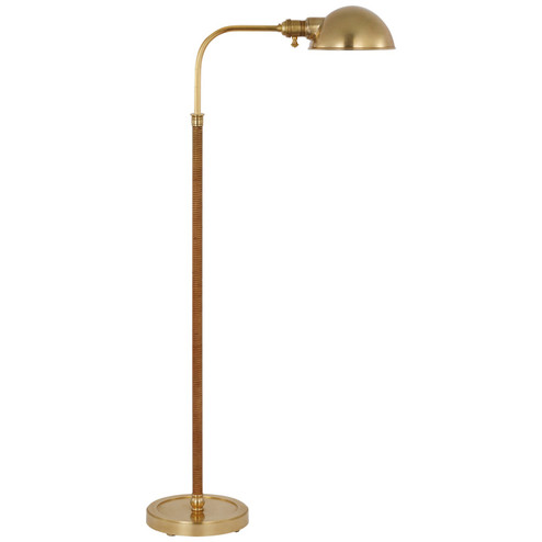 Basden LED Floor Lamp in Antique-Burnished Brass and Natural Rattan (268|CHA9080ABNRT)