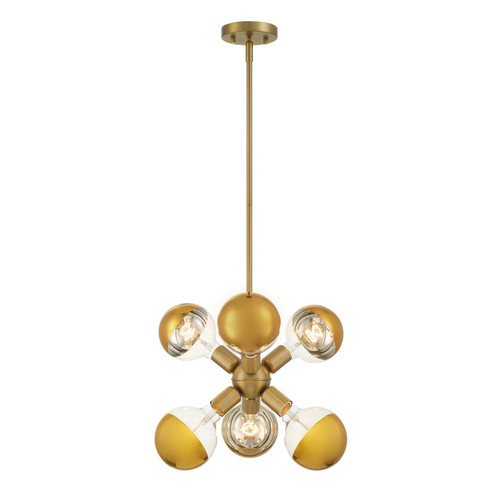 Gambit Six Light Pendant in Brushed Gold (43|D293M7PBG)