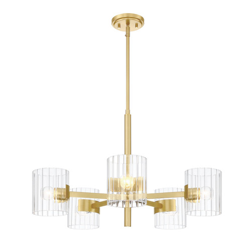 Aries Five Light Chandelier in Brushed Gold (43|D284C5CHBG)