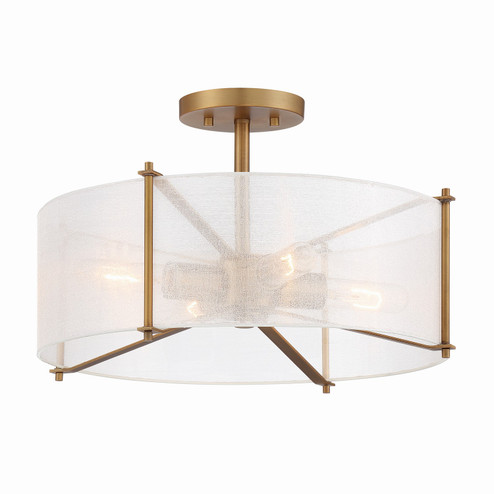 Daybreak Four Light Semi Flush Mount in Old Satin Brass (43|D223MSFOSB)