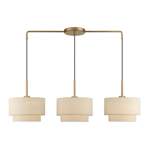 Bellingham Three Light Linear Chandelier in Antique Gold Leaf (107|5889348)