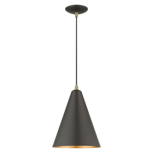 Dulce One Light Pendant in Bronze with Antique Brass (107|4149207)