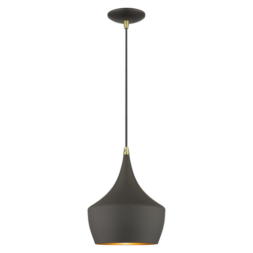 Waldorf One Light Pendant in Bronze with Antique Brass (107|4118607)