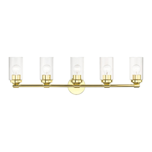 Whittier Five Light Vanity Sconce in Polished Brass (107|1808502)