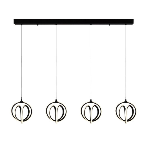 Rose LED Chandelier in Black (78|AC6734BK)