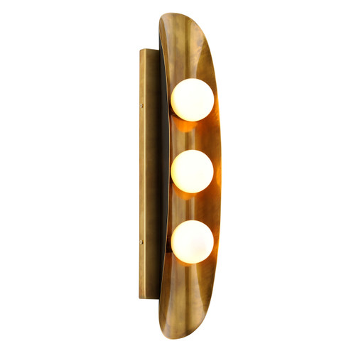 Hopper LED Wall Sconce in Vintage Brass Bronze Accents (68|27113VBBBR)