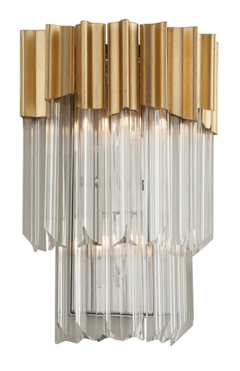 Charisma Two Light Wall Sconce in Gold Leaf W Polished Stainless (68|22012GLSS)